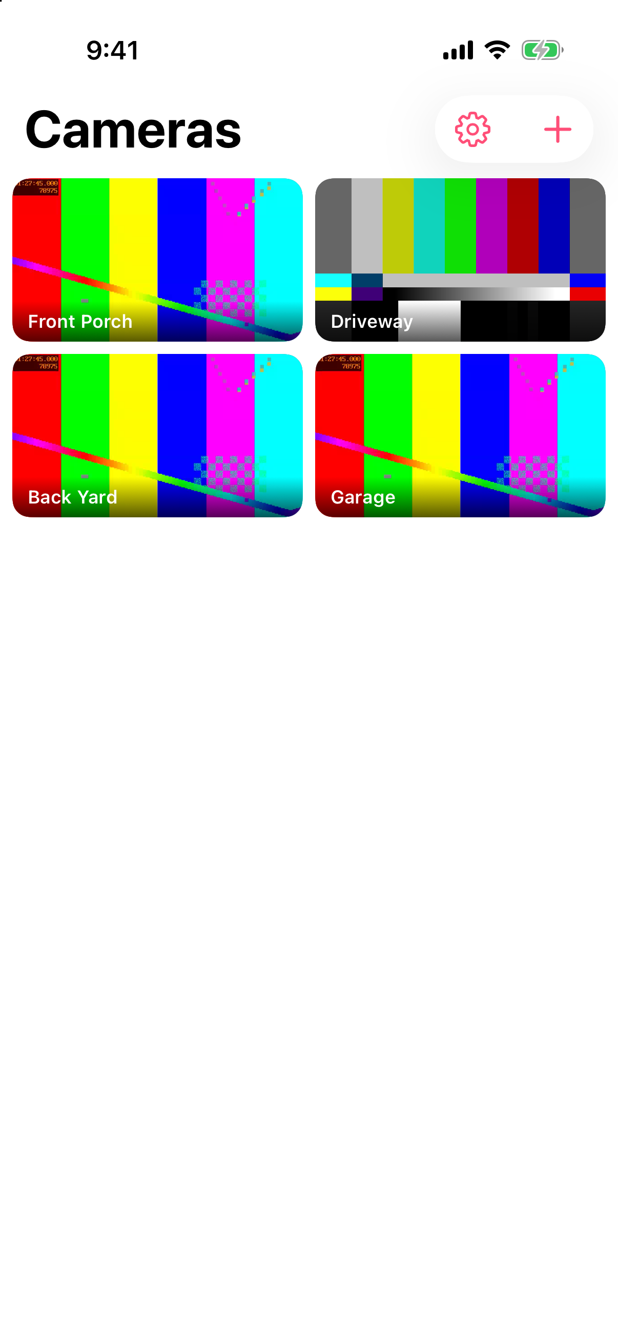 CamFetti showing a live camera grid